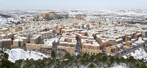 La nieve en Alcañiz. Foto: Juan Mulet