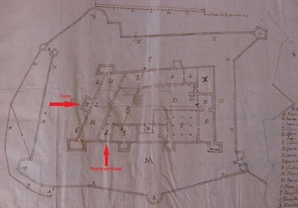 Plano del castillo de 1728. Imagen: historiasdelbajoaragon.wordpress.com