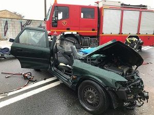 Accidente en la N-232. Foto: DPZ