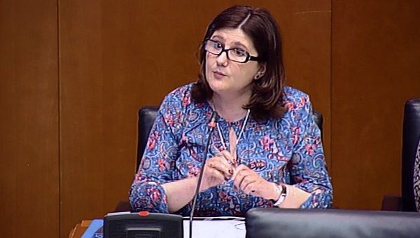 Julia Vicente, ayer en las Cortes de Aragón