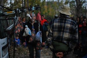Las aves permanecieron en sacos individuales antes de ser mostradas
