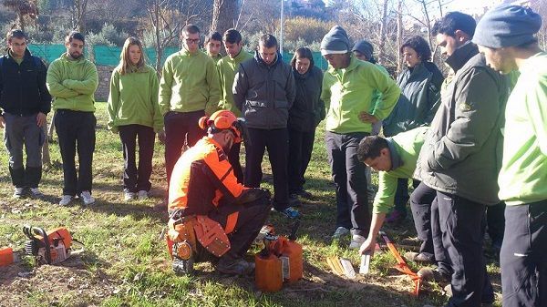 Curso de manejo de la motosierra. Foto: Escuela Taller